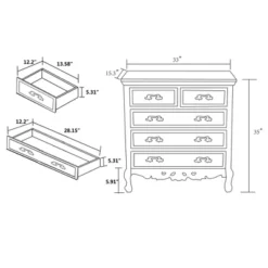 Levron Two-Tone Wood 5 Drawer Storage Cabinet Walnut Brown/White - Baxton Studio -Baxton Studio GUEST 25b3fe6b a106 4fc7 9ca1 b4b3edc031c7