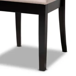 7pc Minette Fabric Upholstered Espresso Wood Dining Set Sand/Dark Brown - Baxton Studio -Baxton Studio GUEST 2630d8de 0c62 4344 b403 bf701b6f9416