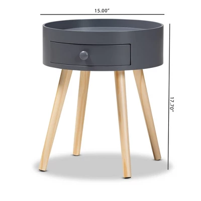 Jessen 1 - Drawer Wood Nightstand - Baxton Studio 3 Jessen 1 - Drawer Wood Nightstand - Baxton Studio