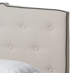 Vivienne Modern And Contemporary Fabric Upholstered Bed Light Beige - Baxton Studio -Baxton Studio GUEST 2699b141 259d 4dca a842 1d3f258f2b6f