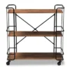 Neal Metal And Wood Kitchen Serving Cart Walnut/Black - Baxton Studio -Baxton Studio GUEST 26a7a15a 08c8 4b17 bba9 78c487e74c4d