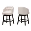 2pc Theron Fabric And Wood Swivel Counter Stool Set - Baxton Studio -Baxton Studio GUEST 26f2caa7 2e4c 4b22 ac77 dcece41a43d2