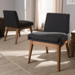 Set Of 2 Nexus Mid Century Modern Walnut Wood Fabric Upholstered Dining Side Chair - Baxton Studio 13 Set Of 2 Nexus Mid Century Modern Walnut Wood Fabric Upholstered Dining Side Chair - Baxton Studio -Baxton Studio GUEST 27461afd 8fe9 468c 989f 6314cfa6db20