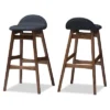 2pc 30" Fabric Upholstered Wood Finishing Barstool Dark Blue - Baxton Studio -Baxton Studio GUEST 274762e7 9325 4fd1 812b d24df6853354