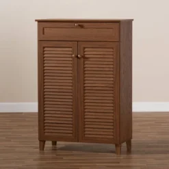 Shelf Wood Shoe Storage Cabinet With Drawer Coolidge Brown - Baxton Studio 18 Shelf Wood Shoe Storage Cabinet With Drawer Coolidge Brown - Baxton Studio -Baxton Studio GUEST 2769d8ae ebcc 4abc a649 a4daa63a4974