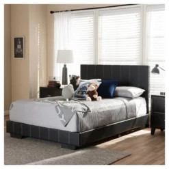 Full Atlas Modern And Contemporary Faux Leather Platform Bed Black - Baxton Studio -Baxton Studio GUEST 27a1c779 5663 4a0d be38 7e452d84b0fa