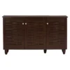 Winda Modern And Contemporary 3-Door Wooden Entryway Shoes Storage Cabinet - Dark Brown - Baxton Studio -Baxton Studio GUEST 27b85d03 781d 4c7c ad97 41b82864906a