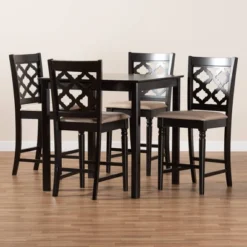 5pc Ramiro Wood Pub Set - Baxton Studio -Baxton Studio GUEST 285806f7 3b4f 4e2f b5c4 5955f3fab83d