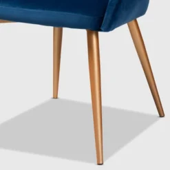 Vianne Velvet Upholstered Metal Dining Chair Navy Blue/Gold - Baxton Studio -Baxton Studio GUEST 2885d168 810e 4ec0 9495 fcdac0154c1a