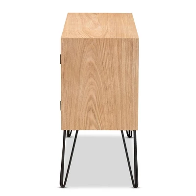 Denali Wood And Metal Storage Cabinet Brown/Black - Baxton Studio 5 Denali Wood And Metal Storage Cabinet Brown/Black - Baxton Studio - Image 3