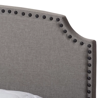 Odette Modern And Contemporary Fabric Upholstered Bed - Light Gray - Baxton Studio 5 Odette Modern And Contemporary Fabric Upholstered Bed - Light Gray - Baxton Studio - Image 3