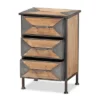 Laurel Wood 3 Drawer Nightstand Gray/Brown - Baxton Studio -Baxton Studio GUEST 2932f4a8 2bec 47e5 b206 6bd2bd6b0652