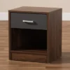 Hansel 1 Drawer And Finished Nightstand Brown/Gray - Baxton Studio -Baxton Studio GUEST 29ebf270 1827 45dd a504 a9edfcbbded7
