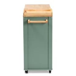 Dorthy Two-Tone Wood Kitchen Cart Green/Natural - Baxton Studio -Baxton Studio GUEST 2a2ec81b 7a2f 4c3a a34c b0329f3c3d3d