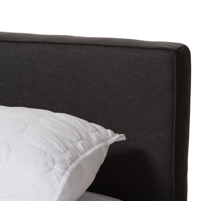 Queen Iselin Finished Storage Platform Bed Dark Gray/Walnut Brown - Baxton Studio 8 Queen Iselin Finished Storage Platform Bed Dark Gray/Walnut Brown - Baxton Studio - Image 6