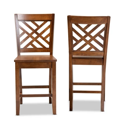 2pc Caron Wood Counter Stool Set - Baxton Studio 3 2pc Caron Wood Counter Stool Set - Baxton Studio