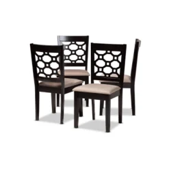 4pc Peter Fabric Upholstered And Wood Dining Chairs - Baxton Studio -Baxton Studio GUEST 2b3ad61e 21a4 42dc 9801 174d1c21fa71
