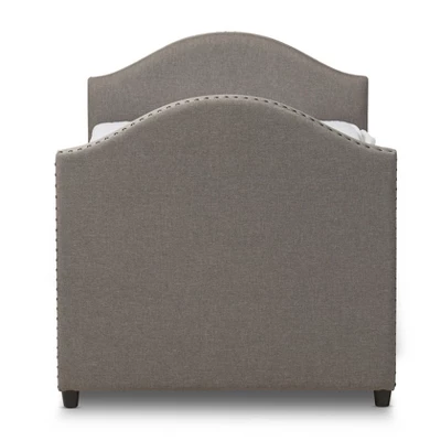 Twin Alessia Modern And Contemporary Fabric Upholstered Daybed With Guest Trundle Bed - Baxton Studio 4 Twin Alessia Modern And Contemporary Fabric Upholstered Daybed With Guest Trundle Bed - Baxton Studio - Image 2