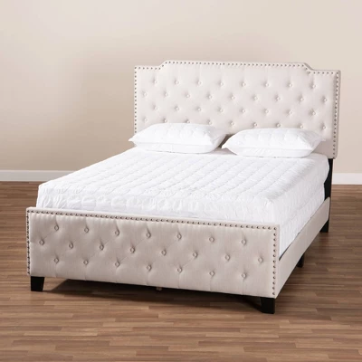 Marion Fabric Upholstered Button Tufted Panel Bed - Baxton Studio 8 Marion Fabric Upholstered Button Tufted Panel Bed - Baxton Studio - Image 6