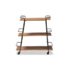 3 Tier Bernard Industrial Metal And Wood Mobile Wine Bar Cart Black/Walnut - Baxton Studio -Baxton Studio GUEST 2bed0c39 cb0e 4cc4 9c90 9544c3add09a