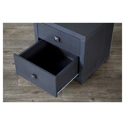 Silvertone Modern Nightstand Espresso - Baxton Studio 4 Silvertone Modern Nightstand Espresso - Baxton Studio - Image 2