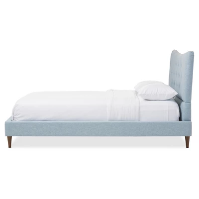 Hannah Mid - Century Modern Fabric Platform Bed - Queen - Baxton Studio 3 Hannah Mid - Century Modern Fabric Platform Bed - Queen - Baxton Studio