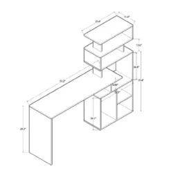 Foster Wood Storage Desk With Shelves Walnut/Brown - Baxton Studio -Baxton Studio GUEST 2ced8746 8eec 4722 9b1d 51987a9edbb5