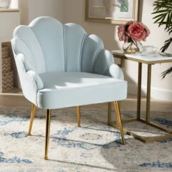 Cinzia Velvet Upholstered Seashell Shaped Accent Chair - Baxton Studio 17 Cinzia Velvet Upholstered Seashell Shaped Accent Chair - Baxton Studio -Baxton Studio GUEST 2d694f0a 74b8 43fa b86b d861648a5ece