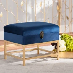 Aliana Fabric And Metal Ottoman Navy Blue/Gold - Baxton Studio 15 Aliana Fabric And Metal Ottoman Navy Blue/Gold - Baxton Studio -Baxton Studio GUEST 2df85332 dadb 4c91 b4a7 7fe43573b13d