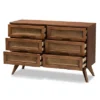Barrett Wood And Synthetic Rattan 6 Drawer Dresser Walnut Brown - Baxton Studio -Baxton Studio GUEST 2e8f9f4d 225d 4e2d b024 a0b4b9ca5faa