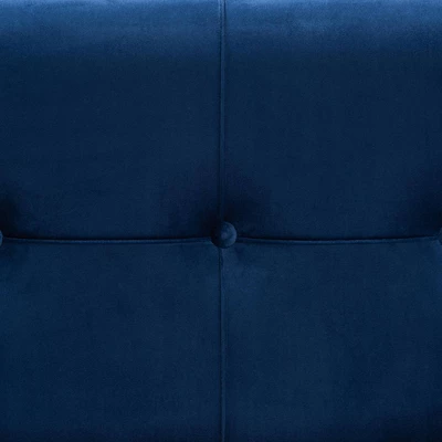 Parker Velvet Upholstered And Metal Storage Ottoman Blue/Gold - Baxton Studio 8 Parker Velvet Upholstered And Metal Storage Ottoman Blue/Gold - Baxton Studio - Image 6