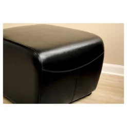 Full Leather Ottoman With Rounded Sides Black - Baxton Studio 7 Full Leather Ottoman With Rounded Sides Black - Baxton Studio -Baxton Studio GUEST 3040e999 3728 41d9 8235 302079d80905