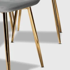 Set Of 4 Elyse Velvet Upholstered Metal Dining Chairs - Baxton Studio -Baxton Studio GUEST 30ffe665 eb5c 4674 bf7c 04566cde8bec