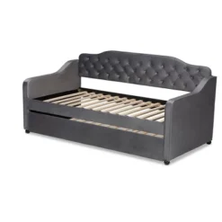 Freda Velvet Fabric Upholstered Button Tufted Daybed With Trundle - Baxton Studio 13 Freda Velvet Fabric Upholstered Button Tufted Daybed With Trundle - Baxton Studio -Baxton Studio GUEST 3131de00 84f6 4629 887f c6be37ae13fa