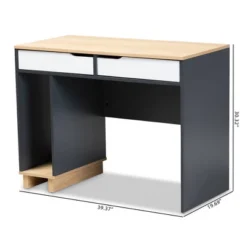 Reed 2 Drawer Wood Computer Desk - Gray/White - Baxton Studio -Baxton Studio GUEST 3196d1c5 6531 4f51 b1de 83a1acb37c90