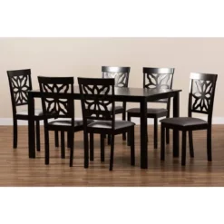 7pc Dallas Fabric Upholstered And Wood Dining Set - Baxton Studio 15 7pc Dallas Fabric Upholstered And Wood Dining Set - Baxton Studio -Baxton Studio GUEST 31d98c4d 15b0 40f3 a8a1 15be659aaf9d