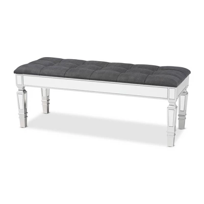 Hedia Fabric Upholstered And Wood Accent Bench - Baxton Studio 11 Hedia Fabric Upholstered And Wood Accent Bench - Baxton Studio - Image 9