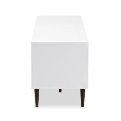 Bastien Light Oak 6 Shelf TV Stand For TVs Up To 60" White/Brown - Baxton Studio -Baxton Studio GUEST 3253830a 7e60 4c35 9150 1b60bb2f9a50