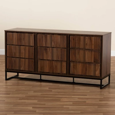 Neil Wood And Metal Dining Room Buffet Brown/Black - Baxton Studio 9 Neil Wood And Metal Dining Room Buffet Brown/Black - Baxton Studio - Image 7