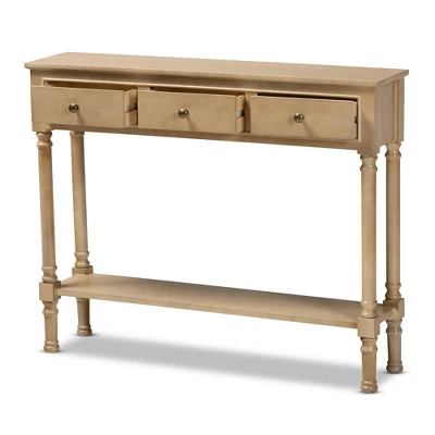 3 Drawer Calvin Wood Entryway Console Table - Baxton Studio 3 3 Drawer Calvin Wood Entryway Console Table - Baxton Studio