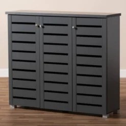 3 Door Adalwin Wooden Entryway Shoe Storage Cabinet Gray - Baxton Studio 13 3 Door Adalwin Wooden Entryway Shoe Storage Cabinet Gray - Baxton Studio -Baxton Studio GUEST 33478286 74bd 423e 9f2a ed679fab7979