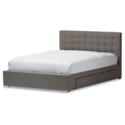 Queen Rene Modern And Contemporary Fabric 4 Drawer Storage Platform Bed - Baxton Studio -Baxton Studio GUEST 33644899 a6e4 41a8 9852 c28babb3463f