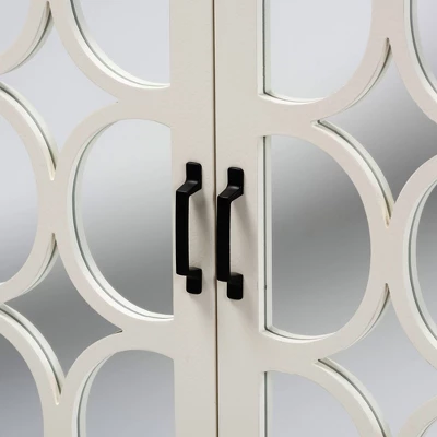 Garcelle Wood And Mirrored Glass 2 Door Sideboard White - Baxton Studio 6 Garcelle Wood And Mirrored Glass 2 Door Sideboard White - Baxton Studio - Image 4