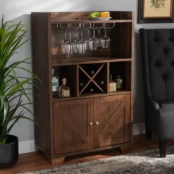 Carrie Walnut Finished Wood Wine Storage Cabinet Walnut - Baxton Studio 18 Carrie Walnut Finished Wood Wine Storage Cabinet Walnut - Baxton Studio -Baxton Studio GUEST 33a9666e ee8f 4ff4 a0f8 3db227968175