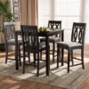 5pc Darcie Upholstered Wood Pub Counter Height Dining Set Gray/Espresso - Baxton Studio 2 5pc Darcie Upholstered Wood Pub Counter Height Dining Set Gray/Espresso - Baxton Studio -Baxton Studio GUEST 342e08da e517 4a34 862a 1179b16c1b7e