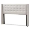 King Ginaro Modern Tufted Nail Head Winged Headboard Gray - Baxton Studio