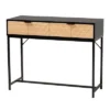 Jacinth Two-Tone Wood And Metal 2 Drawer Console Table Black/Natural Brown - Baxton Studio -Baxton Studio GUEST 34c5c160 aa02 4e23 b185 1a06c181c95b