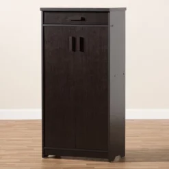 Bienna Modern And Contemporary Finished Shoe Cabinet Dark Brown - Baxton Studio -Baxton Studio GUEST 34d84440 ea64 4a53 af7e f9413885912b