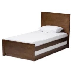 Twin Catalina Modern Classic Mission Style Finished Wood Platform Bed With Trundle - Baxton Studio -Baxton Studio GUEST 3507892b b81b 4b79 b844 5dc1f9d1915a