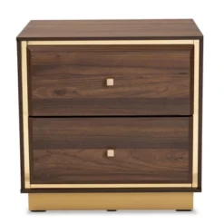 Cormac Wood And Metal 2 Drawer Nightstand - Baxton Studio -Baxton Studio GUEST 3529b2b0 b9fd 407a 9dbb c3f24f4eafa0